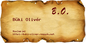 Büki Olivér névjegykártya